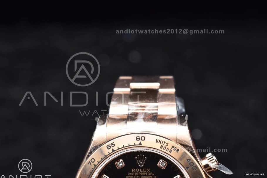 Daytona Best QF 783 126505 RG Edition on Braclet Black V 1:1 Breathable Diamonds RG SH4131 Dial 0816